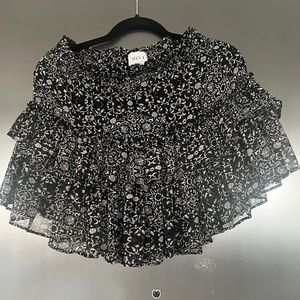 Misa Los Angeles Ruffled Mini Skirt Size Small